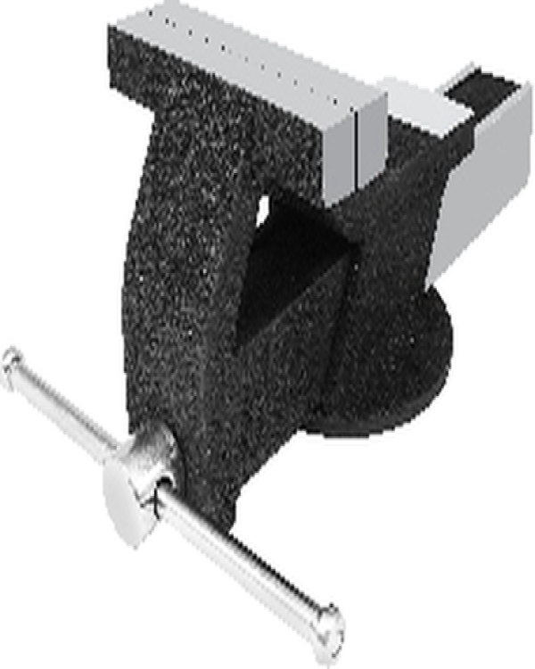 All Steel Bench Vice - M.S. Fabricated, Fixed Base, With Double Nut